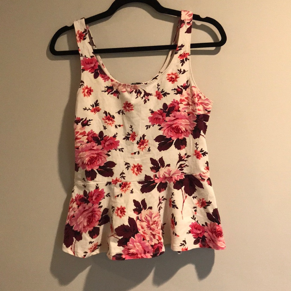 Express floral peplum tank